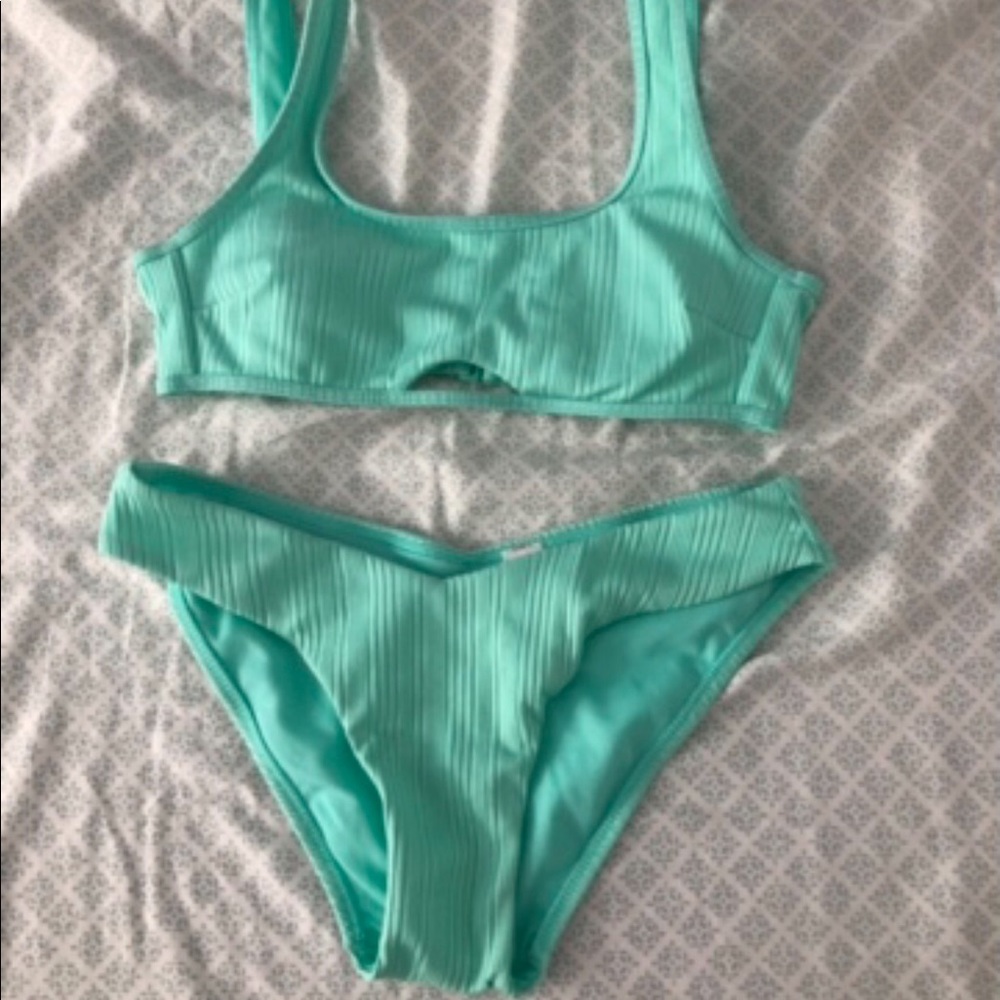 Teal bathing suit